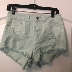 Blue cutoff shorts
